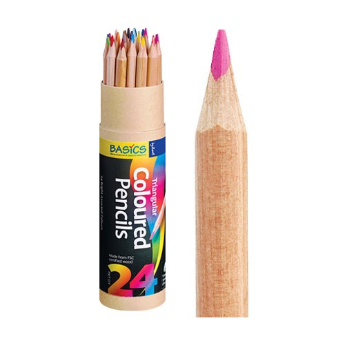 Basics Triangular Colour Pencils 24s